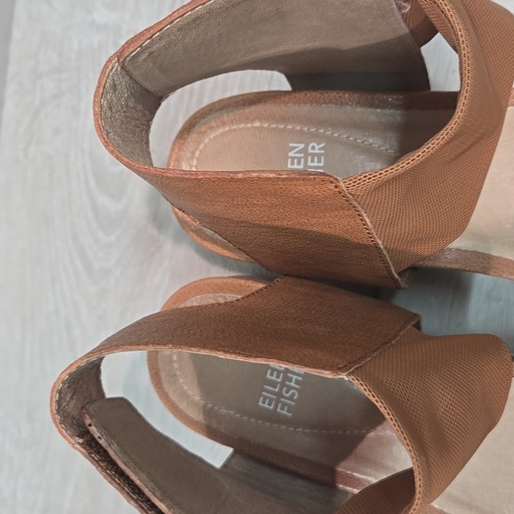 Eileen Fisher Women Spree Velco Ankle Leather Sandals Platform Shoes Sz 7 - Picture 5 of 11